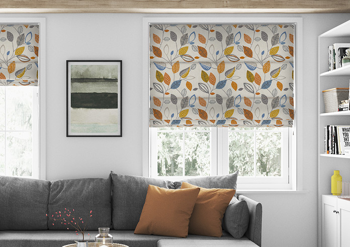 Forest Leaves, Tangerine - Roman Blind - Image 3